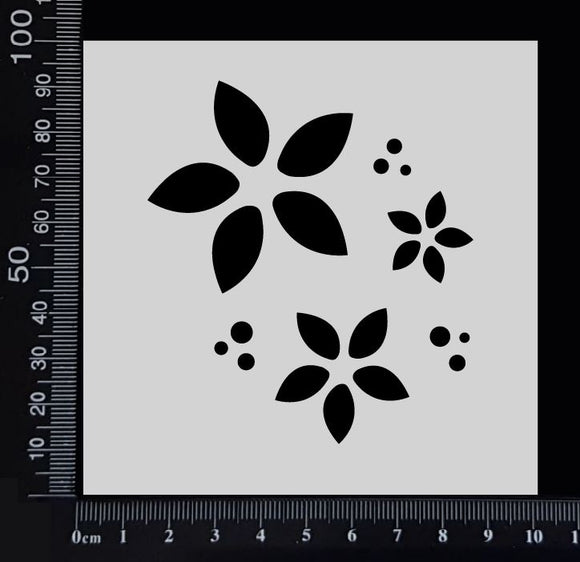 Flowers - A - Stencil - 100mm x 100mm