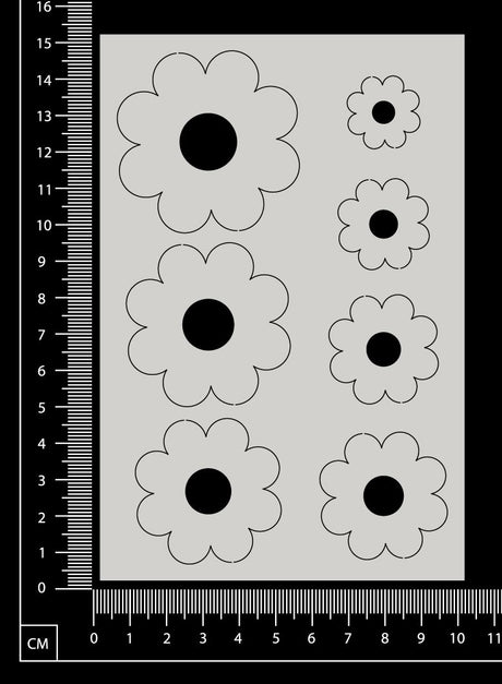 Flowers Set - F - White Chipboard