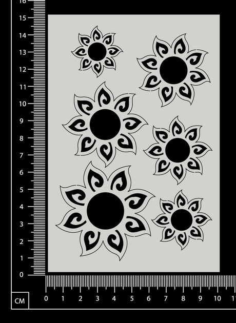 Flowers Set - H - White Chipboard