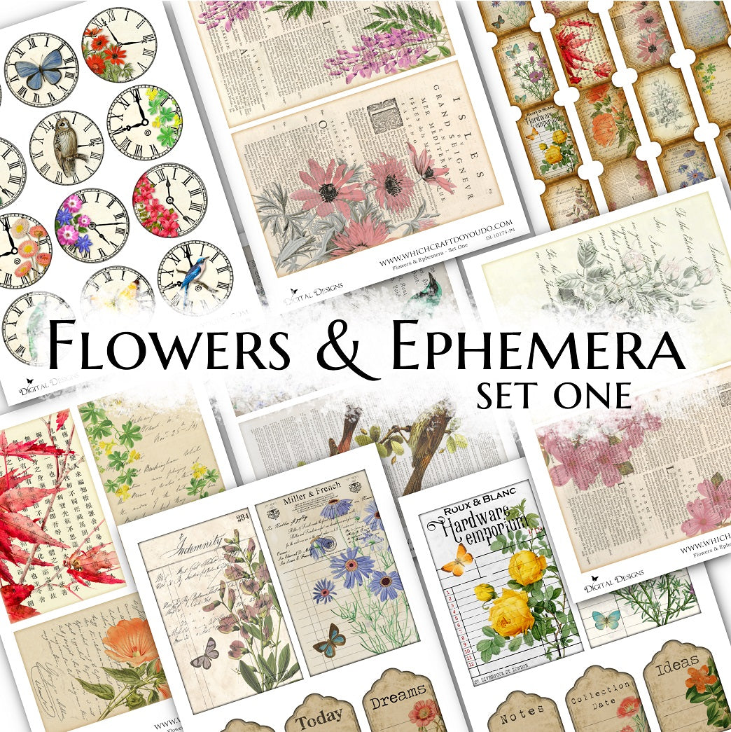 Flowers & Ephemera - Set One - DI-10174 - Digital Download