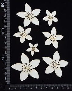Flowers Set - B - White Chipboard