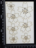 Flowers Set - C - White Chipboard