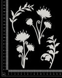 Flowers and Foliage - A - Large - White Chipboard