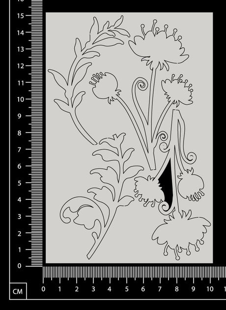 Flowers and Foliage - B - Small - White Chipboard
