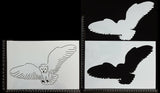 Detailed Flying Owl - Set of 3 pieces - Stencil - 200mm x 300mm