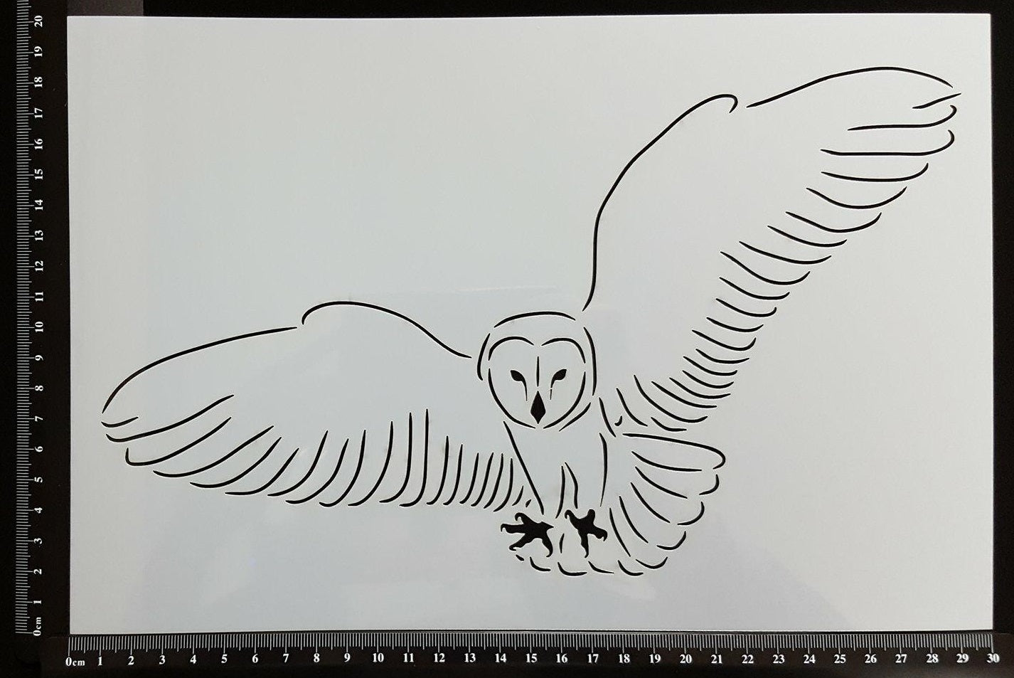 Detailed Flying Owl - Set of 3 pieces - Stencil - 200mm x 300mm