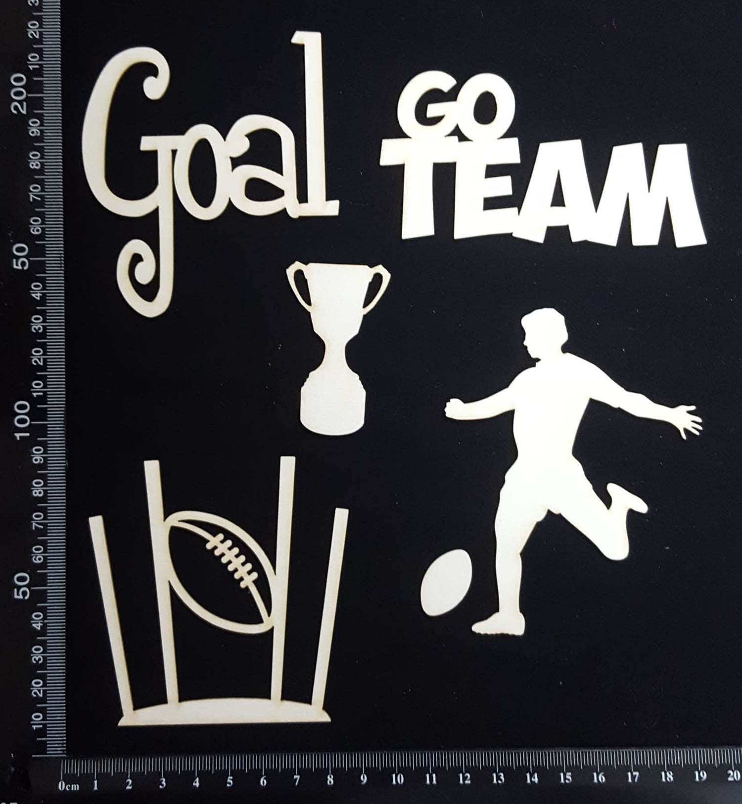 Football Elements Set - C - White Chipboard
