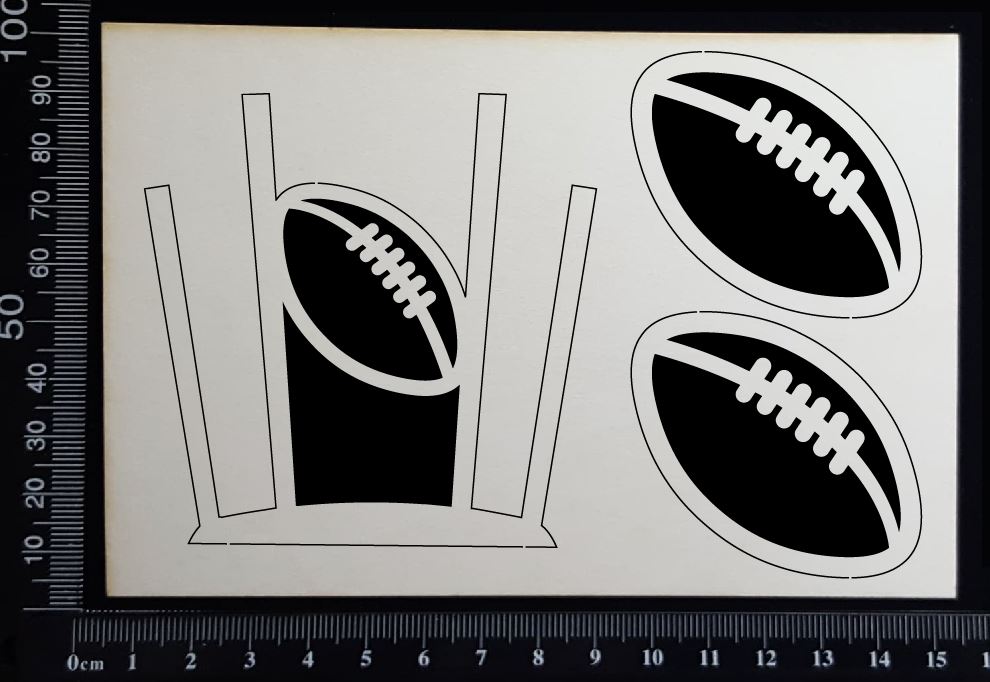 Football Goals and Balls Set - White Chipboard