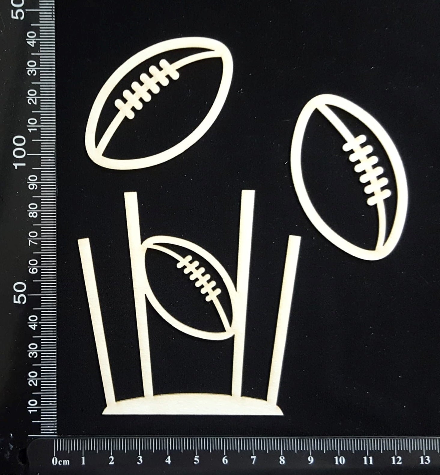 Football Goals and Balls Set - White Chipboard