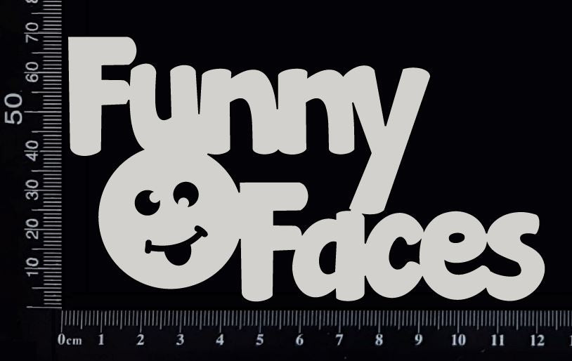 Funny Faces - A - White Chipboard