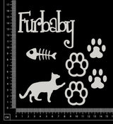 Furbaby Set - Cat - White Chipboard