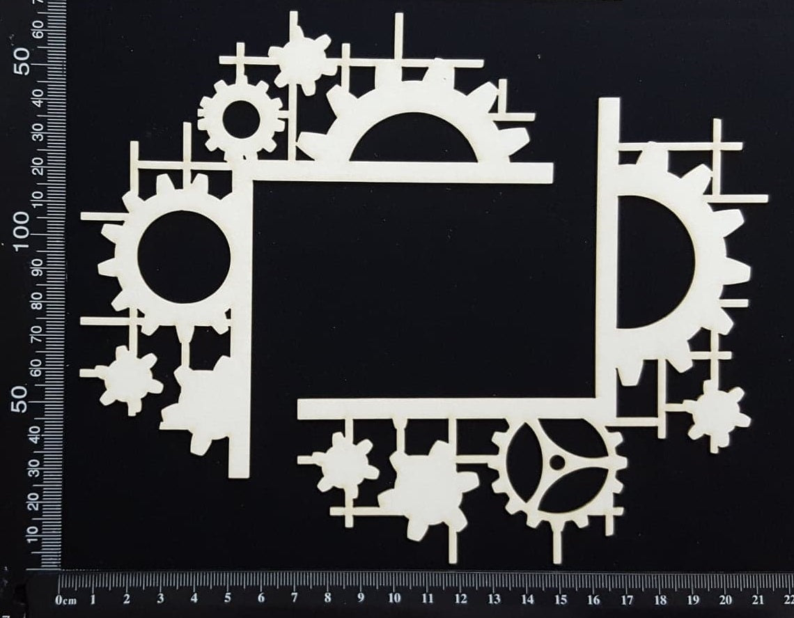 Gear Corners Set - B - White Chipboard