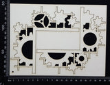Gear Corners Set - B - White Chipboard