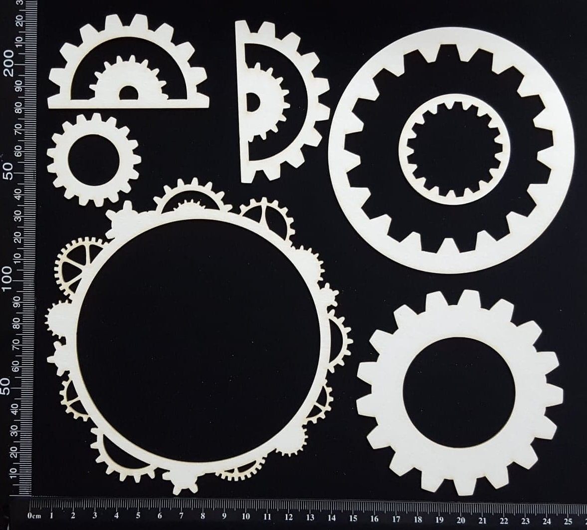 Gear Frame Set - C - White Chipboard