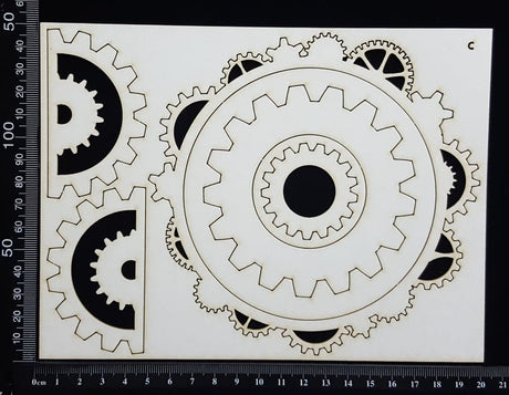 Gear Frame Set - C - White Chipboard