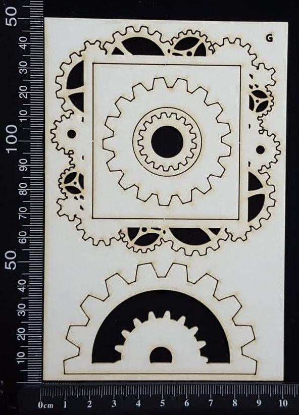Gear Frame Set - G - White Chipboard