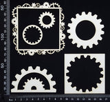 Gear Frame Set - I - White Chipboard