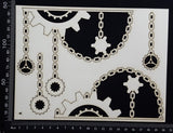 Gear and Chain Borders - A - White Chipboard
