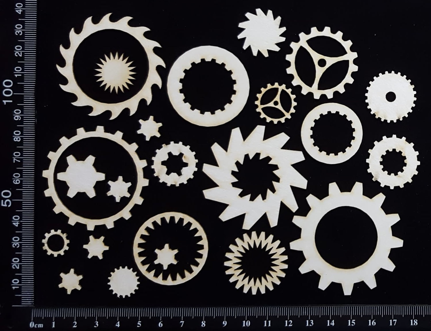Gears Set - A - White Chipboard