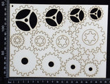 Gears Set - D - White Chipboard
