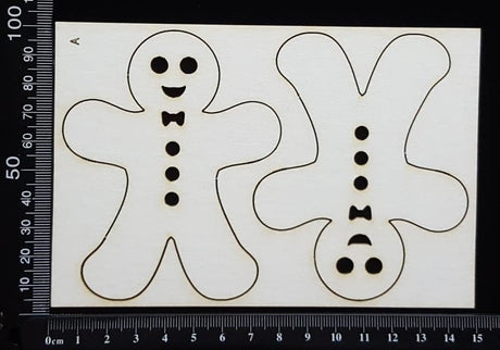 Gingerbread Man Set - A - White Chipboard