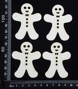 Gingerbread Man Set - B - White Chipboard