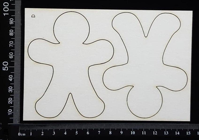 Gingerbread Man Set - D - White Chipboard