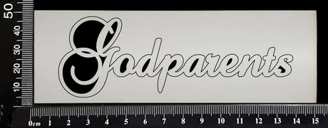 Elegant Word - Godparents - White Chipboard