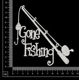 Gone Fishing - White Chipboard