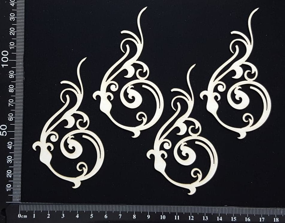 Gracie Flourish Set - A - White Chipboard