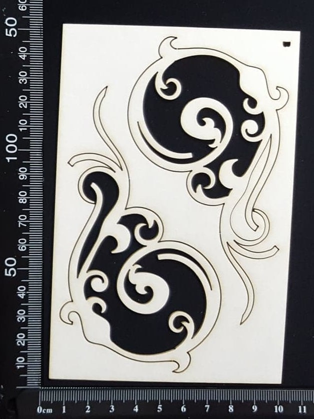 Gracie Flourish Set - B - White Chipboard