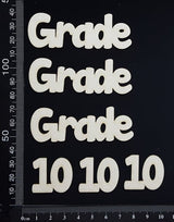 Grade 10 - Set of 3 - White Chipboard