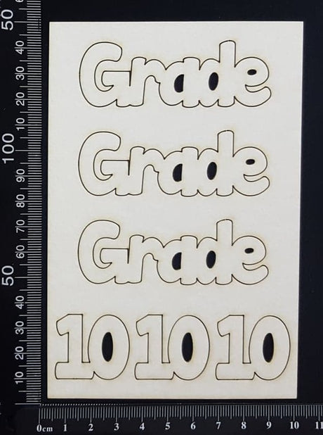 Grade 10 - Set of 3 - White Chipboard