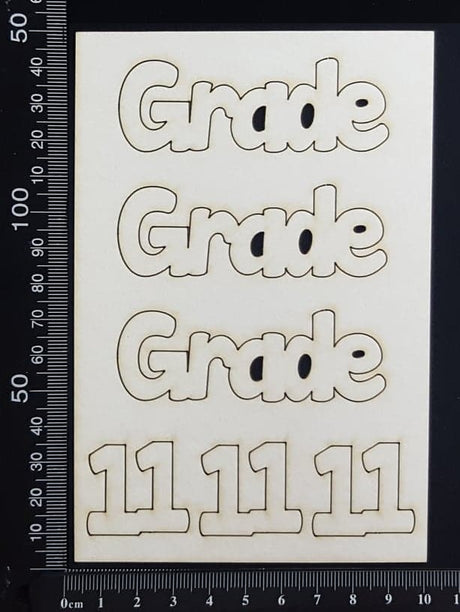 Grade 11 - Set of 3 - White Chipboard