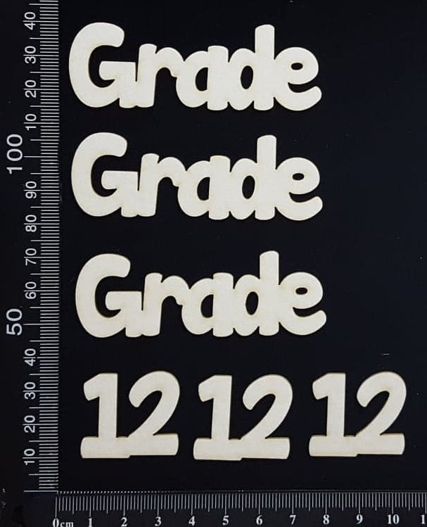 Grade 12 - Set of 3 - White Chipboard