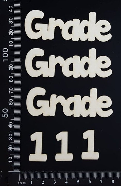 Grade 1 - Set of 3 - White Chipboard