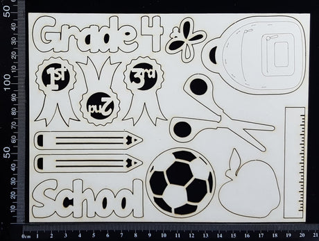 School Elements - Grade 4 - White Chipboard