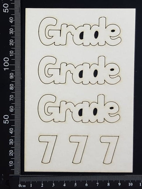 Grade 7 - Set of 3 - White Chipboard