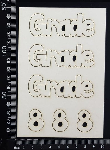 Grade 8 - Set of 3 - White Chipboard