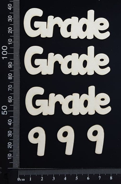 Grade 9 - Set of 3 - White Chipboard