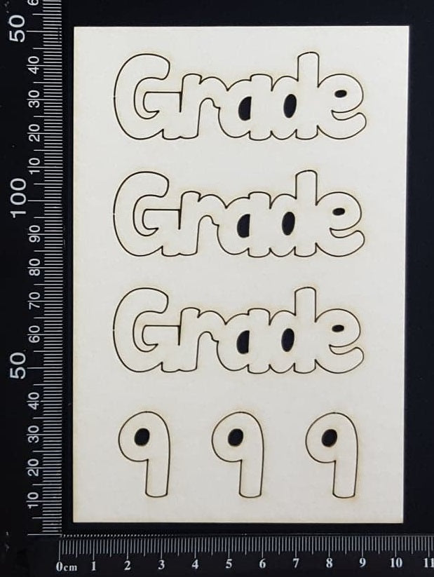 Grade 9 - Set of 3 - White Chipboard