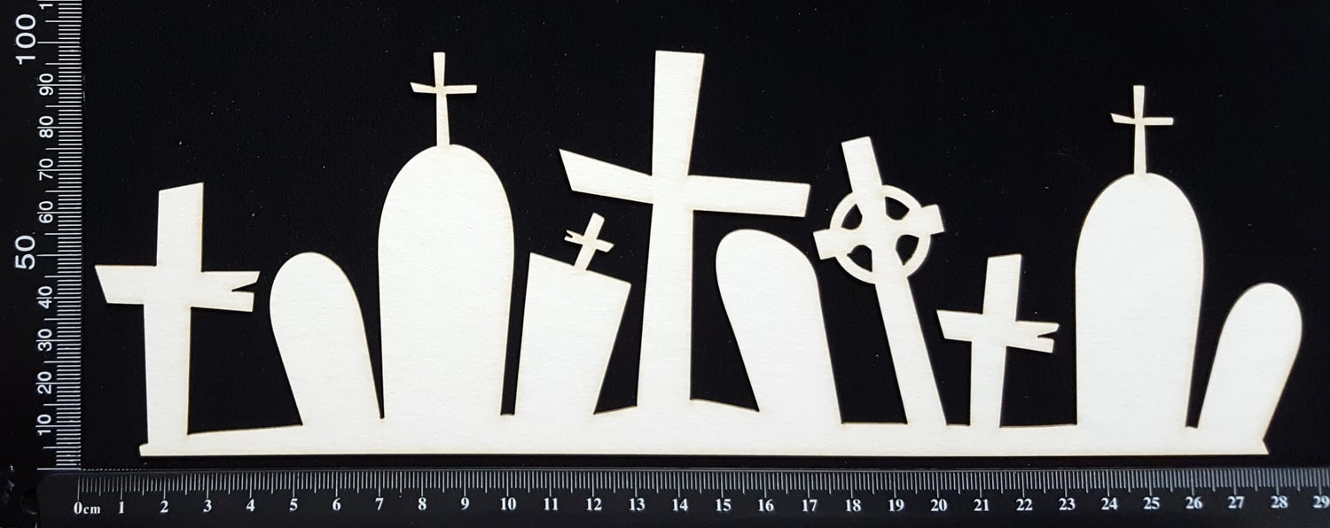 Gravestone Border - Large - White Chipboard