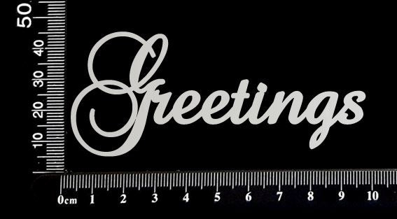 Elegant Word - Greetings - White Chipboard