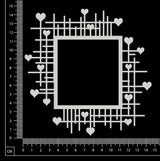 Grid Mesh Frame - Hearts - White Chipboard