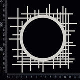 Grid Mesh Circle Frame - White Chipboard