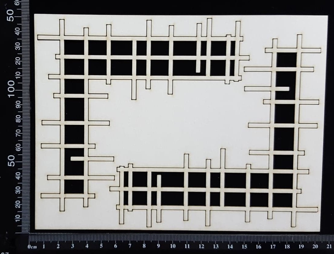 Grid Mesh Corners Set - White Chipboard