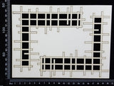 Grid Mesh Corners Set - White Chipboard
