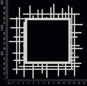 Grid Mesh Square Frame - White Chipboard
