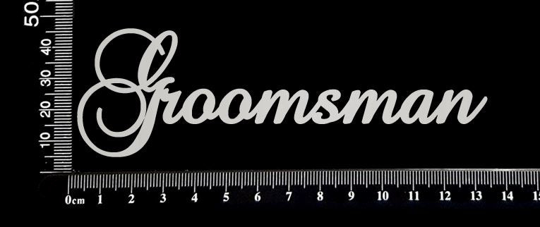 Elegant Word - Groomsman - White Chipboard
