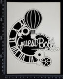 Steampunk Guest Book - White Chipboard
